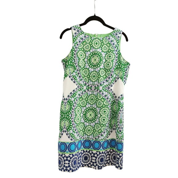 🌿 London Times Sleeveless Printed Dress – Size 6 – EUC - Picture 2 of 4